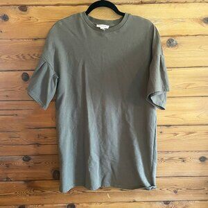 BeachLunchLounge Green cotton bell sleeve tshirt dress Size Small